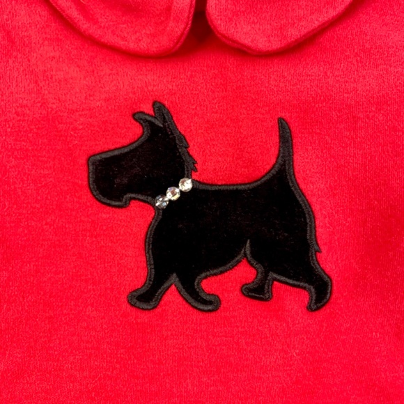 Christmas party festive doggy red white green gingham bow ruffled shirt dresses - Picture 4 of 12